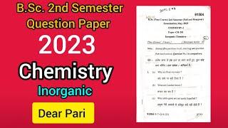 BSc I Year 2nd Semester Inorganic Chemistry Question Paper 2023 MDU @Dear_Pari