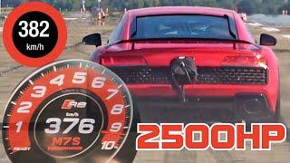 2500 HP Audi R8 V10 Huge Twin Turbos - EXTREME FAST ACCELERATION 0-380 km/h