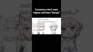 Fuwamoco don't want Hajime call them "Senpai" #shortvideo #shorts #hololiveanimation#fyp#hololiveEN