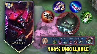 SUPER ONE HIT GROCK!! 100% UNKILLABLE! BEST BUILD GROCK 2024 ||TOP GLOBAL GROCK - MLBB