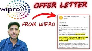 Job Offer Letter From WIPRO | Full Process Explained | Hindi Explanation |