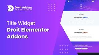 Title Widget | Droit Addons for Elementor