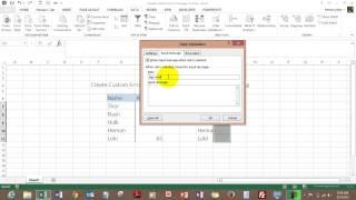 Create Custom Error Message in Excel