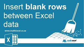 Insert blank row between other rows in Excel.