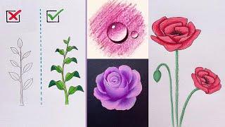 EASY DRAWING TRICKS FOR PERFECT DRAWINGS || Useful drawing ideas