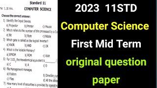 11th Computer science first mid term test question paper 2023|11th first midterm question paper 2023