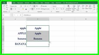 ขึ้นต้นด้วยตัวพิมพ์ใหญ่ Excel