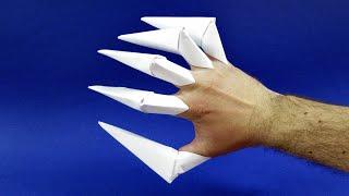 Как сделать когти из бумаги на пальцы  Оригами когти из бумаги