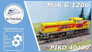 Digitalisierung – MaK G 1206 Diesellok | Schreibtisch Modellbahn Spur N