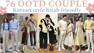 76 ide oufit couple korean style hijab friendly | ootd pasangan | inspirasi matching by pinterest