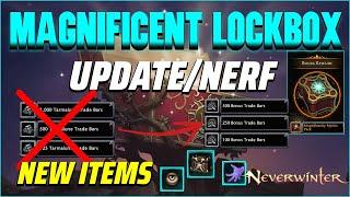 MAGNIFICENT LOCKBOX UPDATE: WEiRD RING for Tarmalune Bars?New PETS, New Mythic Mounts  - Neverwinter