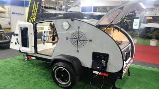 SCORPION TRAILERS, MINI TRAILER JORNADA TEARDROP, EXPOMOTORHOME, 2023. #teardroptrailer #rvcamping