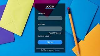 How To Create Transparent Login Form Using HTML and CSS