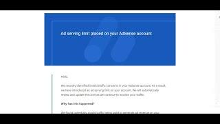 Ad serving limit placed on your AdSense account