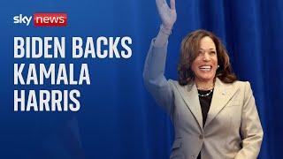 BREAKING: Joe Biden backs Kamala Harris for Democratic nomination