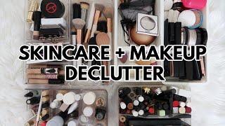 MAJOR SKINCARE + MAKEUP DECLUTTER | Haley Estrada