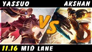 YASSUO - Yasuo vs Akshan MID Patch 11.16 - Yasuo Gameplay