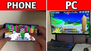 PHONE vs PC in BedWars Real Life (Blockman Go)