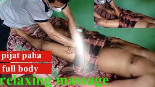 men's traditional massage- relaxing massage on sore calf legs -