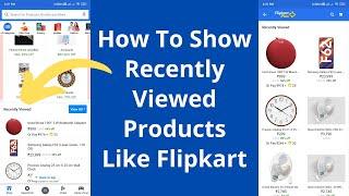 How To Show Recently Viewed Products Like Flipkart (Hindi)