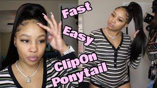 Fastest Ponytail Install with Baby Hairs feat. Amazing Beauty Hair Extensions