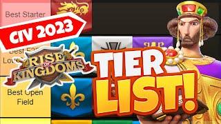 Best/Worst Civilization TIER LIST Rank (AUGUST 2023) Early, Mid , Late Game | Rise of Kingdoms