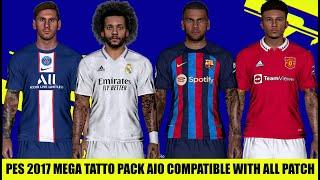 PES 2017 MEGA TATTO PACK  ALL IN ONE AND COMPATIBLE WITH ALL PATCH