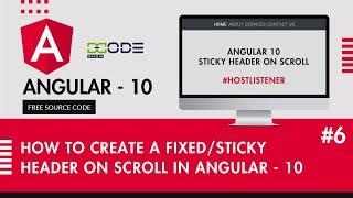 How To Create A Fixed/Sticky Header on Scroll In Angular 10 | Sticky Header