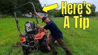 Afraid of Flipping Your Subcompact Tractor?  - Watch This! -  Do Wheel Spacers Help?