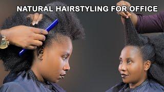 Quick & Simple Office Natural HairStyling 2Weeks Lasting. 4C Hair Tutorial