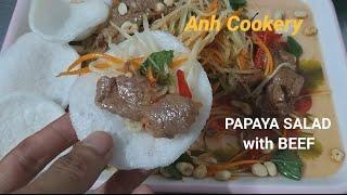 Traditional Vietnamese papaya salad with beef recipe - Vietnamese Cooking recipes | Anh Cookery