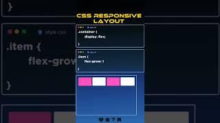 Css Responsive Layout| #code #programming #fyp #viral #html #css #website #shorts #development #yt