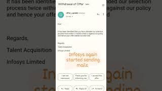 Infosys again started sending rejection mail for system engineers 2022 batch #onboarding #infosys