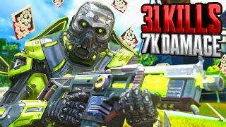 ABSOLUTELY INSANE Caustic 31 KILLS and 7,000 Damage Apex Legends Gameplay Season 19