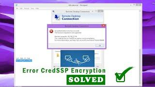 How to Fix Error CredSSP Encryption When Access Remote Desktop Connection (RDP)