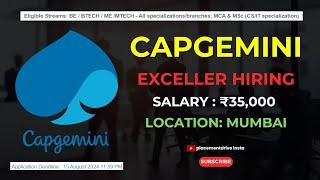 Capgemini Exceller 2023-24 Recruitment Drive | Software Engineer Jobs for Women | Apply Now!