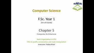 FSc Computer Science Book 1, CH 5, LEC 86: Stack In CPU Organization (part2)