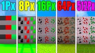 1px VS 8px VS 16px VS 64px VS 512px TEXTURES MINECRAFT