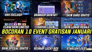 BOCORAN JADWAL RILIS 10 EVENT MOBILE LEGENDS JANUARI 2025! EVENT SKIN BARU GRATIS,SKIN GRANGER M7 ML