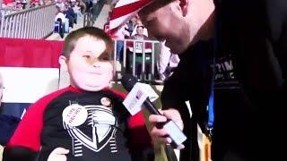 Brainwashed Kid Meets Lunatic Trumpist at Rally