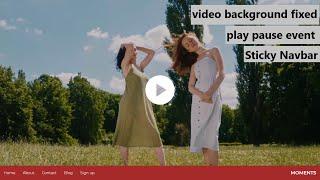 Video Background Website | Html Css Javascript | video play pause in javascript | 2021