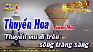 Karaoke Thuyền Hoa | Tone Nữ beat chuẩn | Nhạc sống LA STUDIO | Karaoke 9669