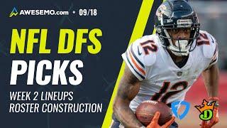 NFL DFS WEEK 2 LINEUPS DRAFTKINGS + FANDUEL