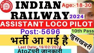 Indian Railway Assistant Loco Pilot Vacancy 2024 | Indian Railway Vacancy 2024 | Indian Railway ALP