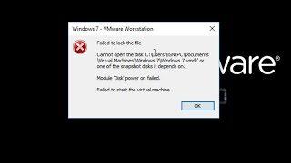 VMWare -  Fix Failed to lock the file Cannot open the disk 'xxxxx.vmdk'