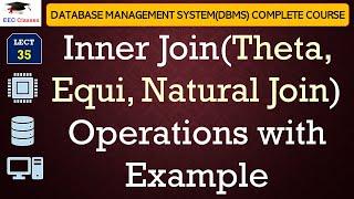 L35: Inner Join(Theta, Equi, Natural Join) Operations with Example | Database Management System