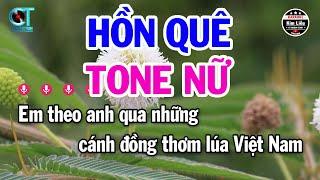 Karaoke Hồn Quê Tone Nữ ( G ) Nhạc Sống Mới || Karaoke Kim Liễu