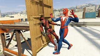 GTA 5 Impressive Ragdolls #84 ( Spiderman VS Deadpool - Tables Fails )