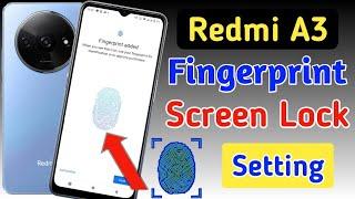 Redmi a3 fingerprint screen lock | fingerprint lock setting in Redmi a3 | Redmi pattern lock