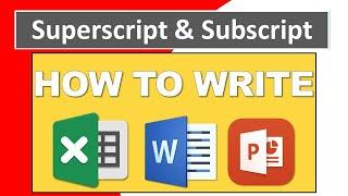 Superscript and Subscript in word , excel and PowerPoint | Superscript in excel | subscript in excel